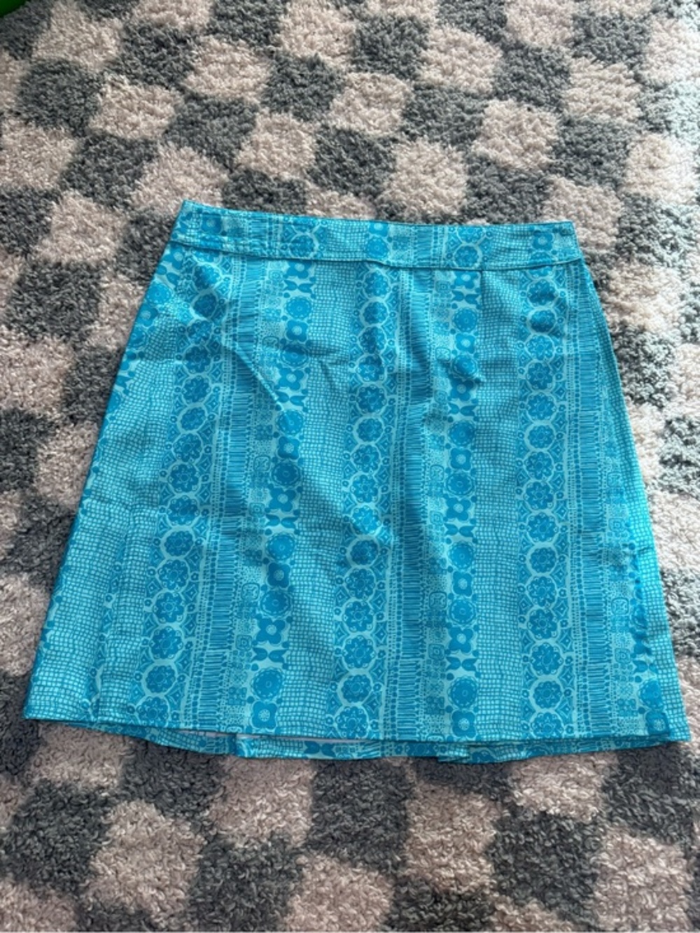 RIPSKIRT blue two tone floral all over printed modest skirt beach coverup Medium